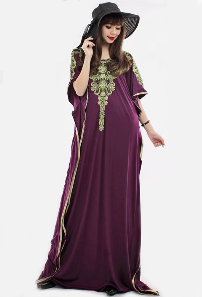 JW5001 Quality Batwing Dress Purple