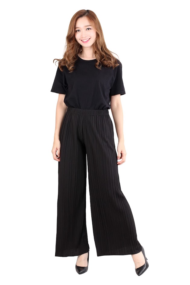 QA-476 Ladies Palazzo Pant Black