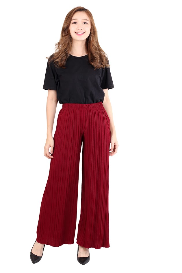 QA-476 Ladies Palazzo Pant Maroon