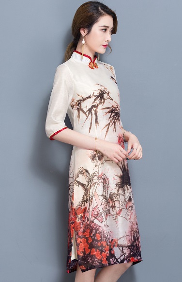 WC7667 Folk Classic Design Cheongsam As Picture