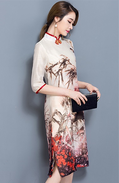 WC7667 Folk Classic Design Cheongsam As Picture