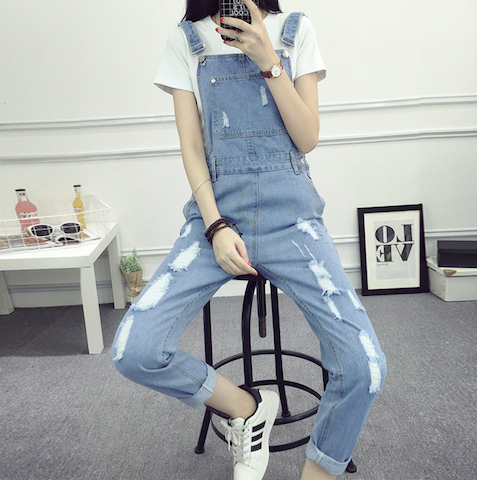 WP7668 Women's Casual Jumpsuit Light Blue