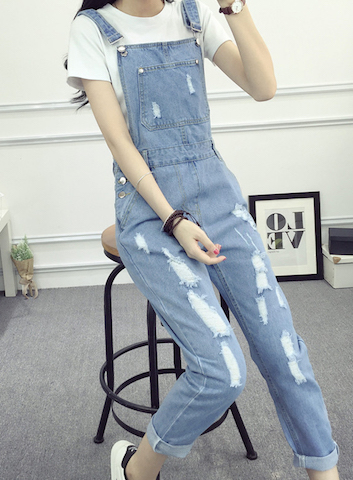 WP7668 Women's Casual Jumpsuit Light Blue