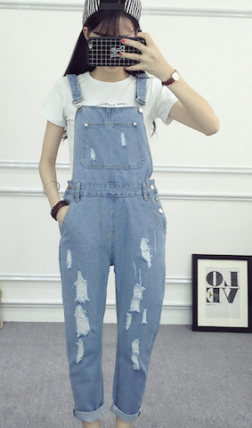 WP7668 Women's Casual Jumpsuit Light Blue