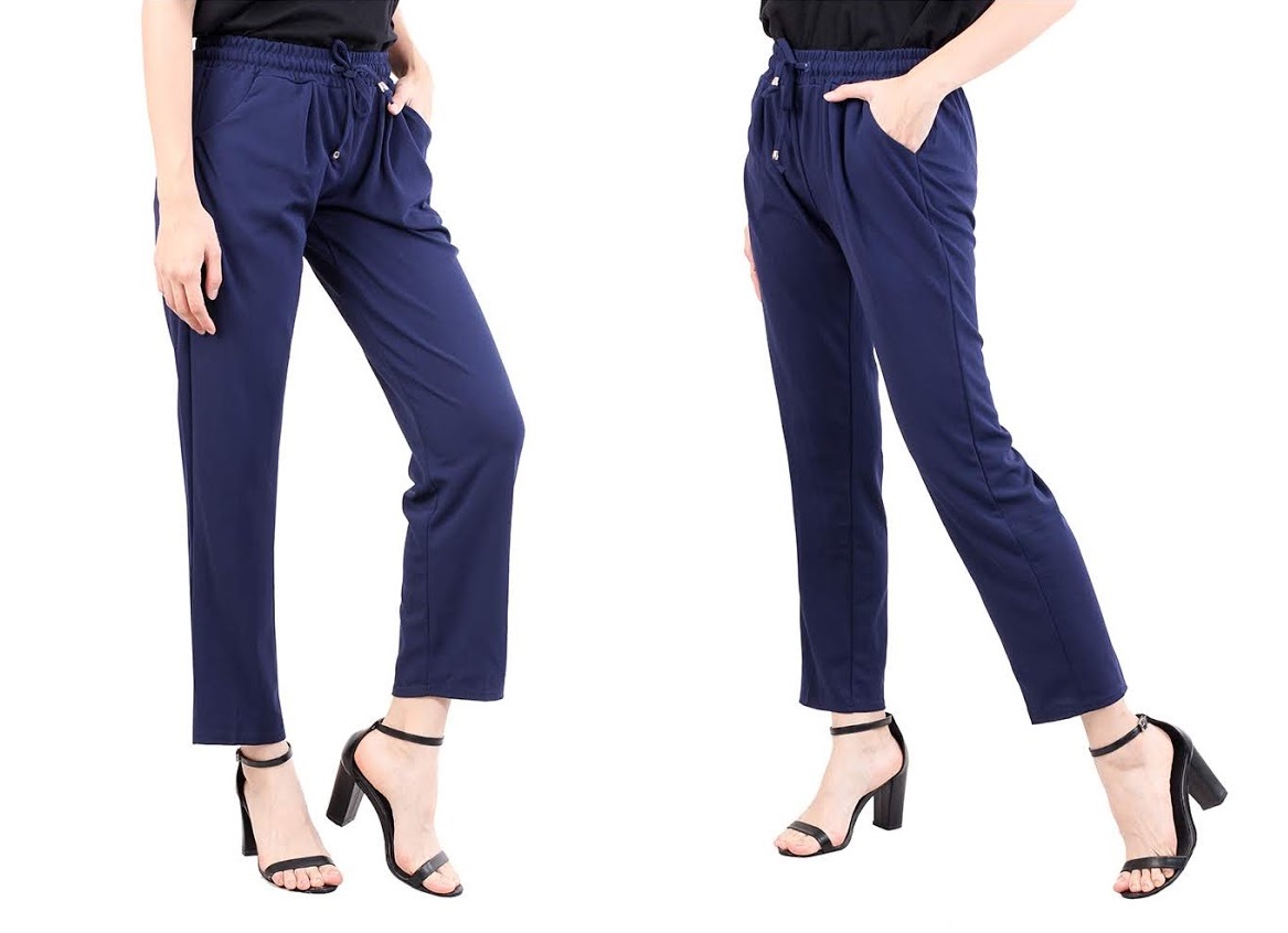 QA-478 Women Casual Pant Blue