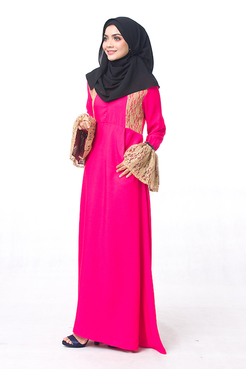 JW5050 Lovely Jubah Dark Pink