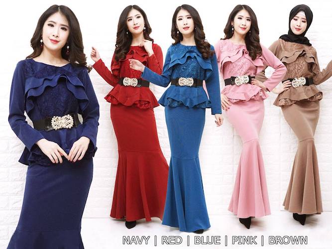 JW5052 Pretty Peplum Dress Navy