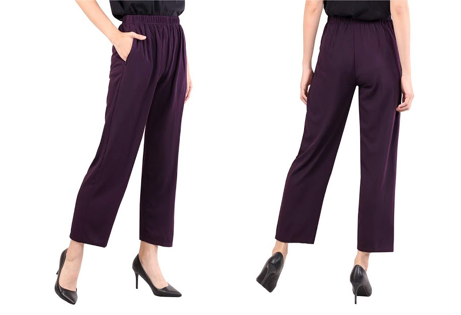 QA-479 Plus Size Palazzo Purple