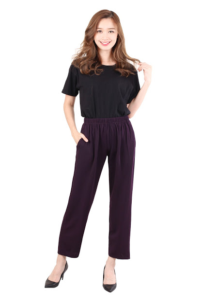 QA-479 Plus Size Palazzo Purple