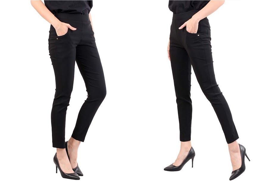 QA-482 Women Plus Size Pants Black