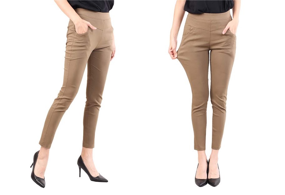 QA-482 Women Plus Size Pants Khaki