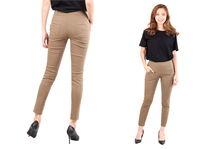 QA-482 Women Plus Size Pants Khaki