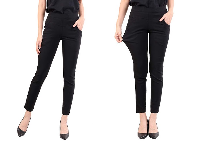 QA-482 Women Plus Size Pants Black