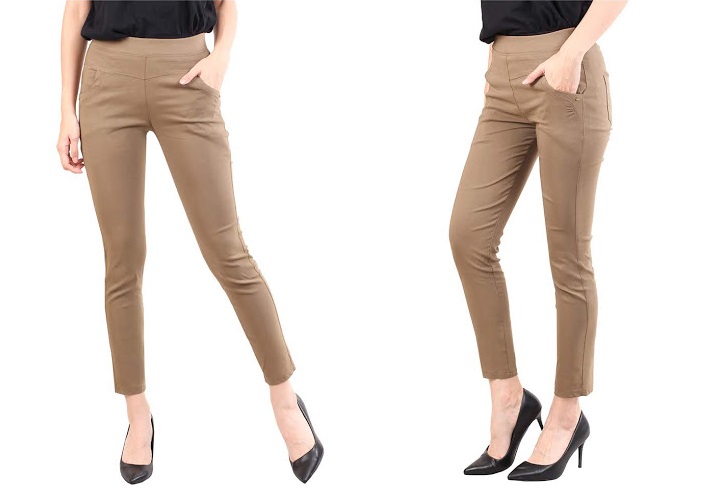 QA-482 Women Plus Size Pants Khaki