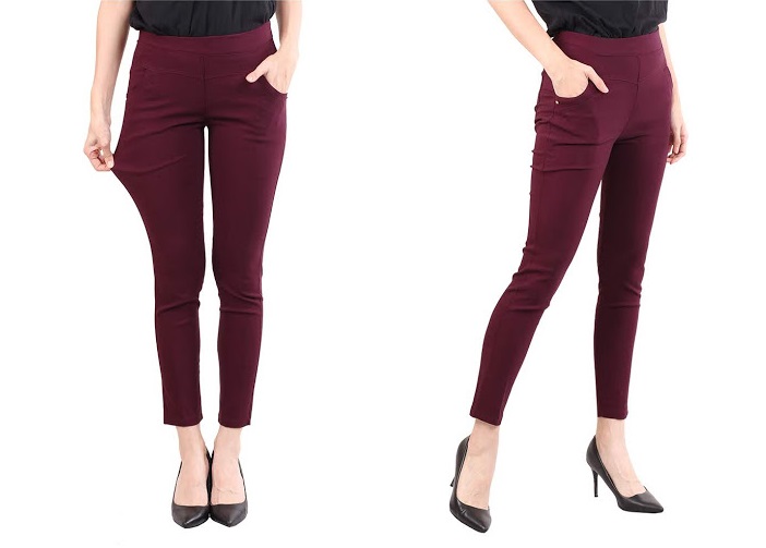 QA-482 Women Plus Size Pants Maroon