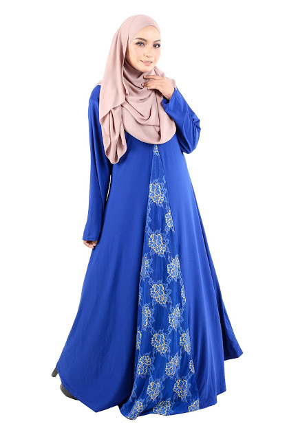 QA-485 Women's Flare Jubah Blue