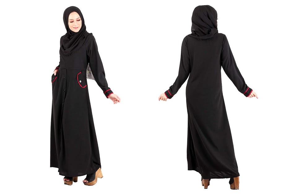 QA-486 Muslimah Stylish Jubah Black