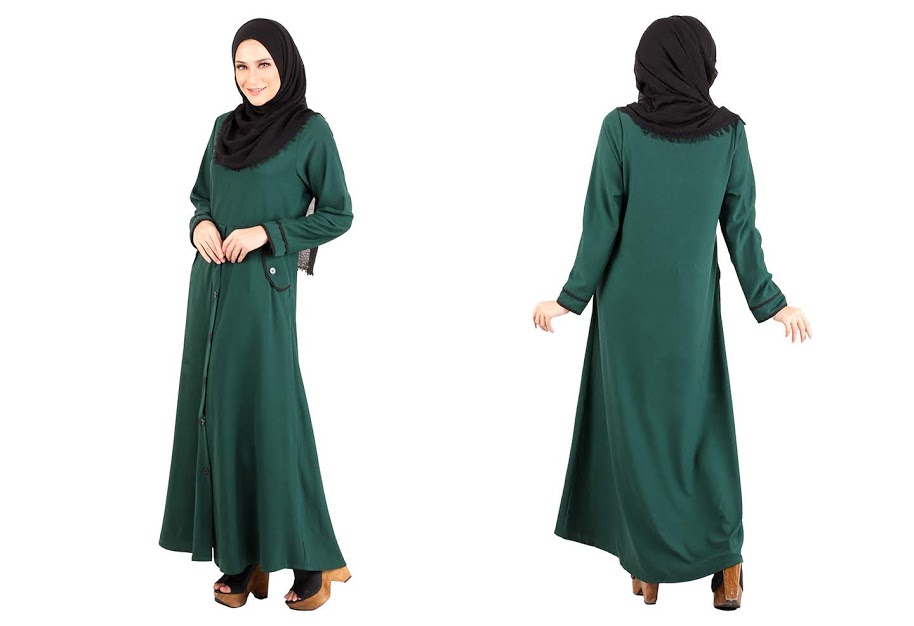 QA-486 Muslimah Stylish Jubah Green