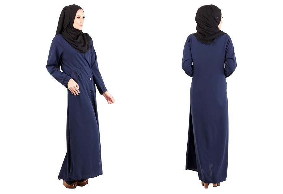 QA-486 Muslimah Stylish Jubah Navy Blue