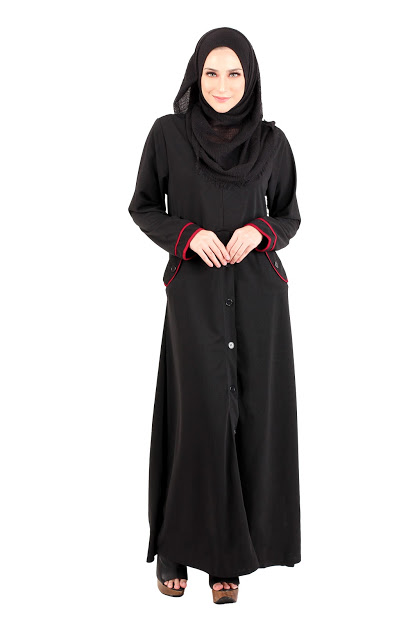 QA-486 Muslimah Stylish Jubah Black