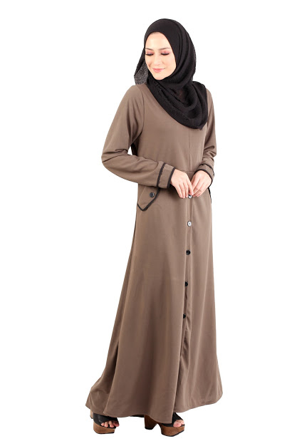 QA-486 Muslimah Stylish Jubah Coffee