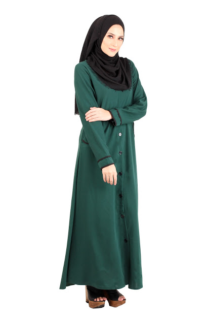 QA-486 Muslimah Stylish Jubah Green