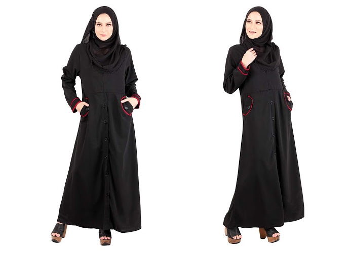 QA-486 Muslimah Stylish Jubah Black