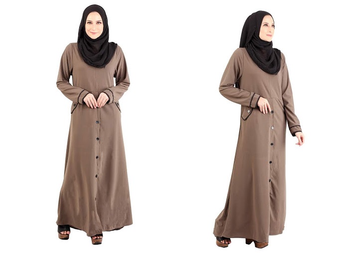 QA-486 Muslimah Stylish Jubah Coffee