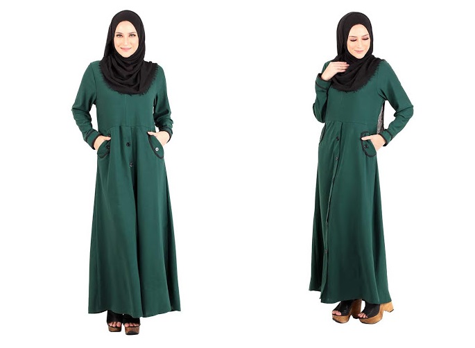 QA-486 Muslimah Stylish Jubah Green