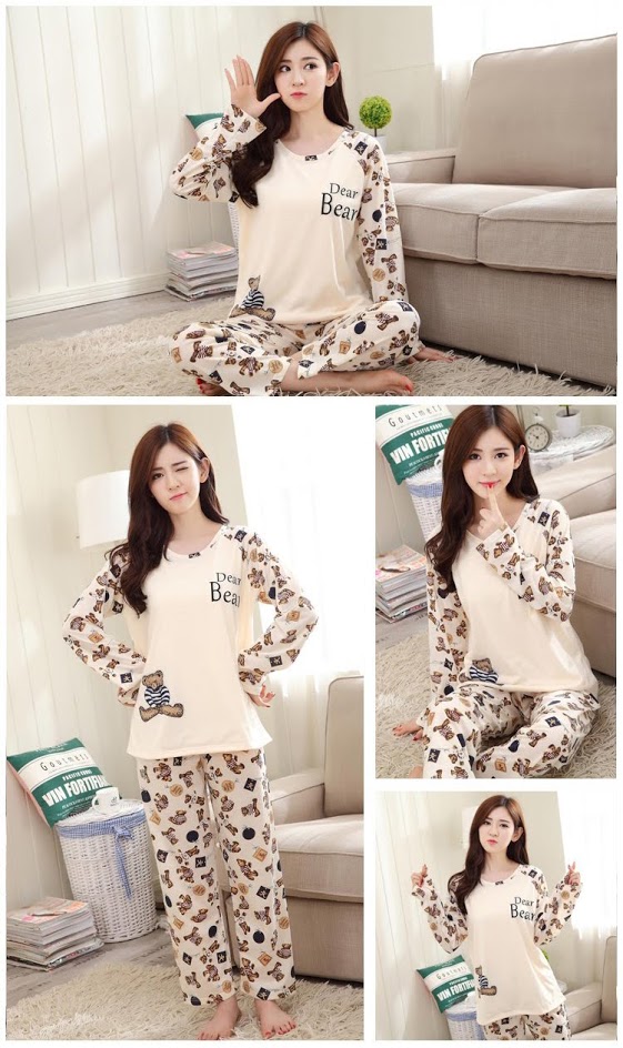 QA-487 Cute Printed Sleepwear Dear Bear