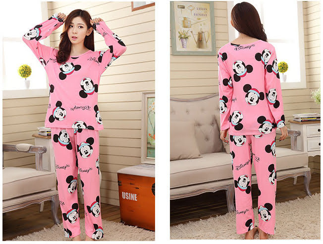 QA-487 Cute Printed Sleepwear Pink Mickey