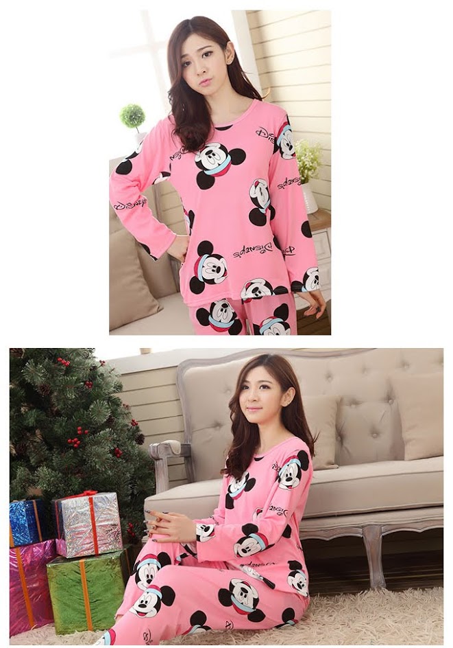 QA-487 Cute Printed Sleepwear Pink Mickey