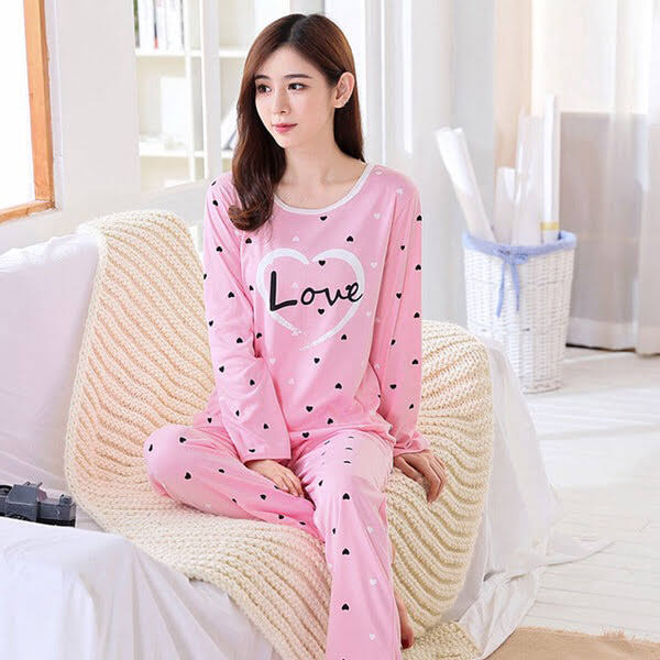 QA-487 Cute Printed Sleepwear Pink Love