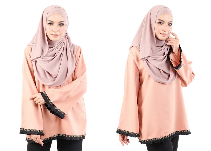 QA-488 Lovely Muslimah Blouse Beige