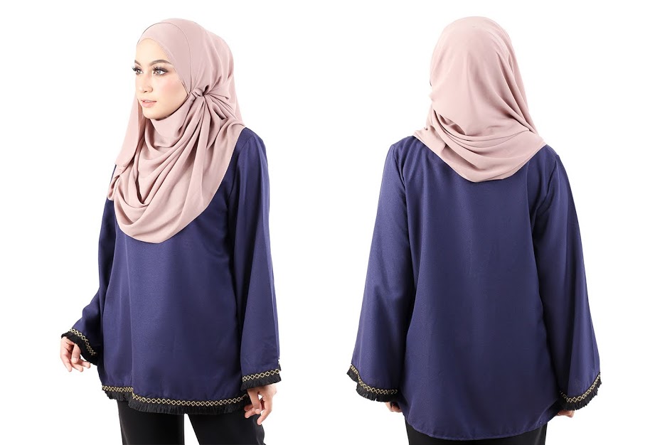 QA-488 Lovely Muslimah Blouse Blue