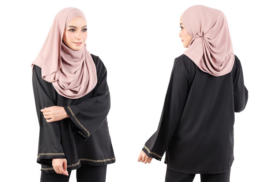 QA-488 Lovely Muslimah Blouse Black