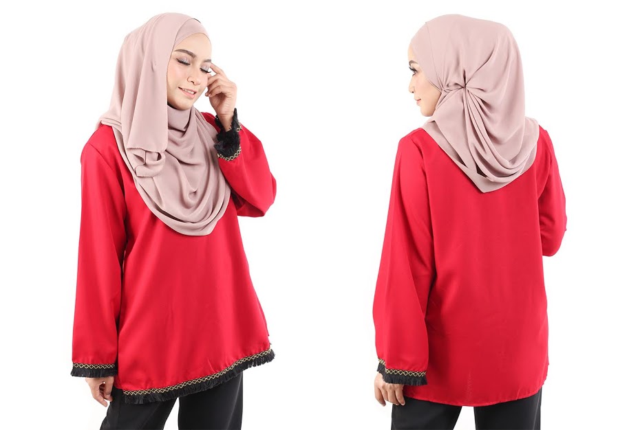 QA-488 Lovely Muslimah Blouse Red