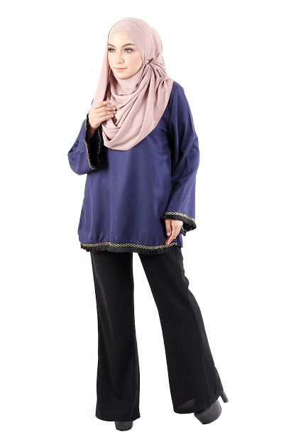 QA-488 Lovely Muslimah Blouse Blue