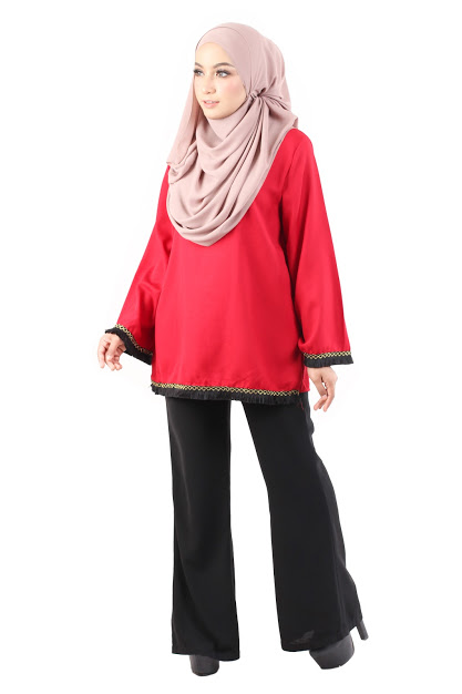 QA-488 Lovely Muslimah Blouse Red