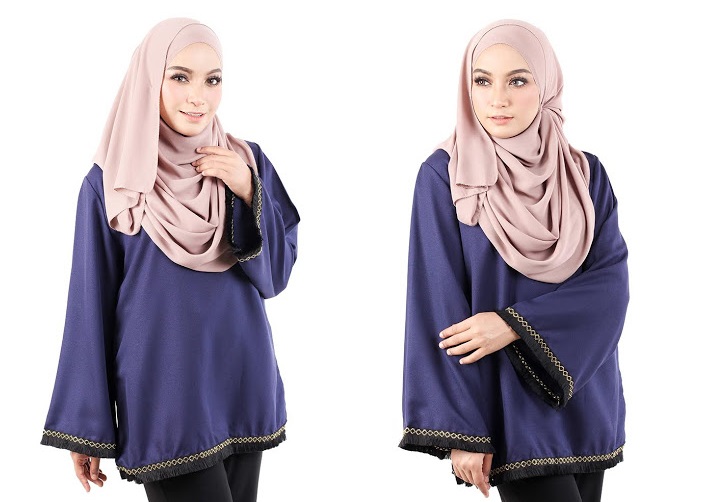 QA-488 Lovely Muslimah Blouse Blue