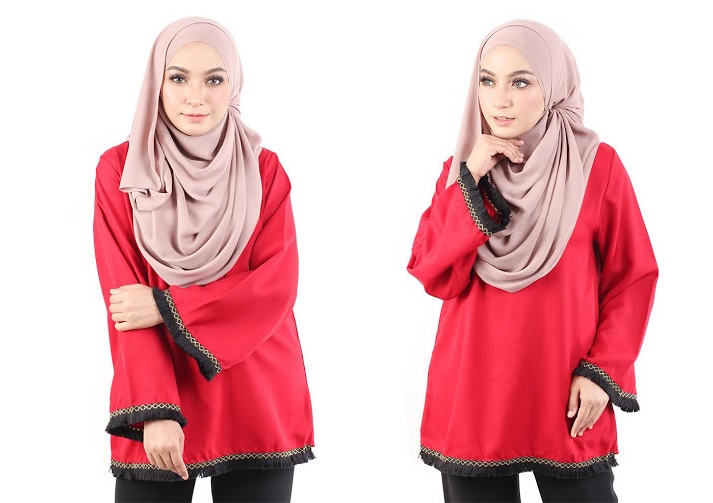 QA-488 Lovely Muslimah Blouse Red