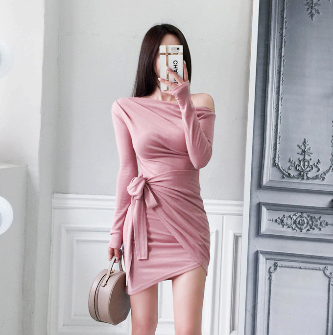 GW2328 Charming Ribbon Dress Pink