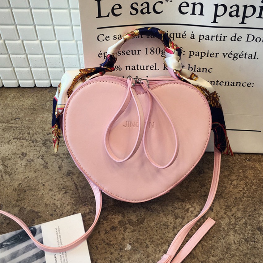 KW80390 Love Shape Sling Bag Pink