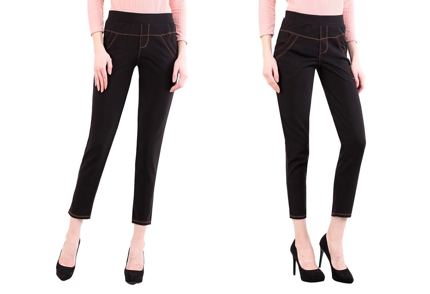 QA-492 Elastic Mid Rise Pant Black