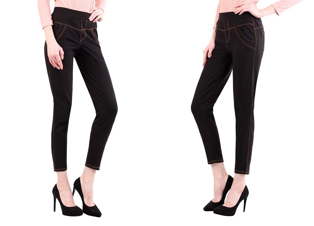 QA-492 Elastic Mid Rise Pant Black