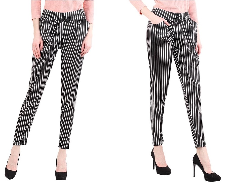 QA-494 Women's Pants Black White