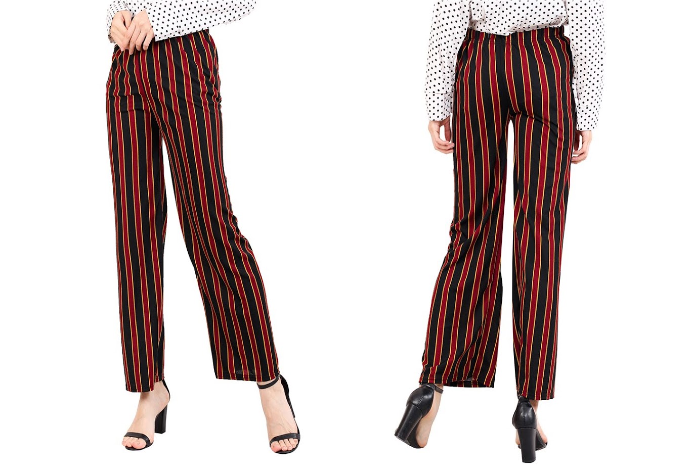 QA-503 Women's Stripped Palazzo As Picture