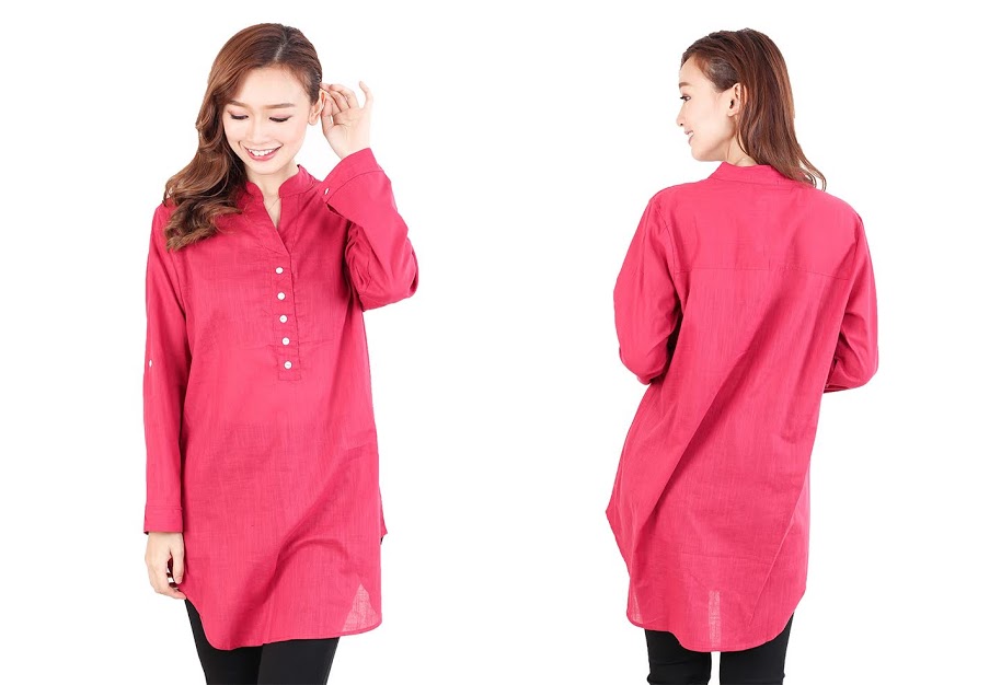 QA-513 Women's Casual Blouse Dark Pink