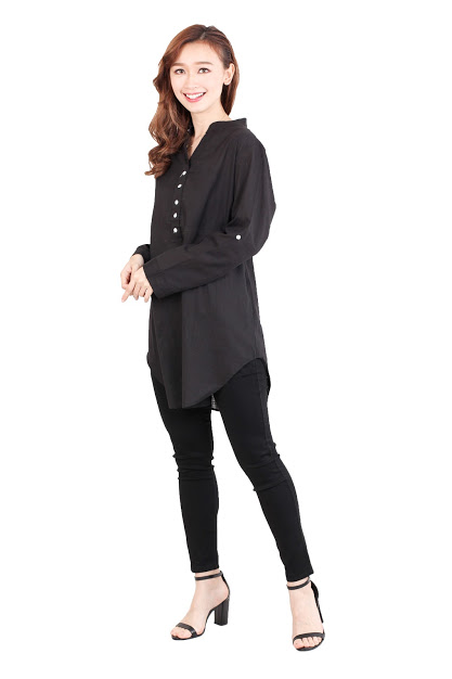 QA-513 Women's Casual Blouse Black