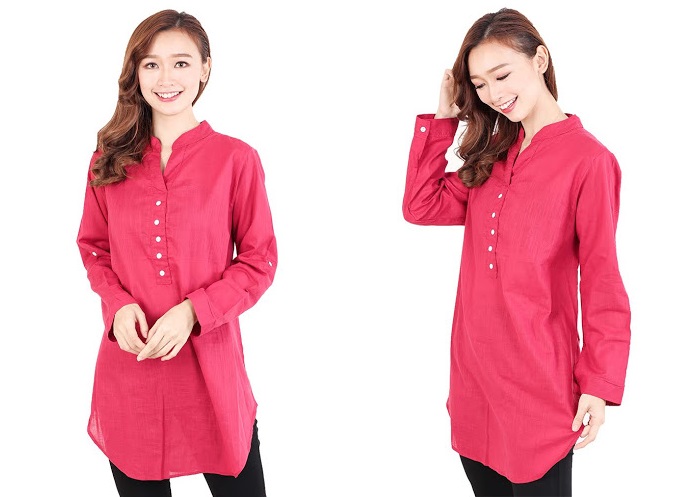 QA-513 Women's Casual Blouse Dark Pink